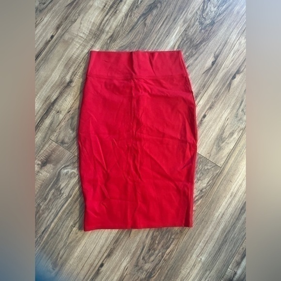 H&C Women Premium Nylon Ponte Stretch Skirt High Waist Below Knee Sz large - Picture 5 of 7